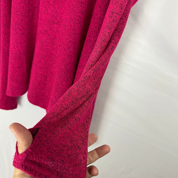 Cozy Cabincore Pink Fuchsia Cowl Neck Romantic Casual Tunic Top Livi Women 18/20 - Picture 5 of 12